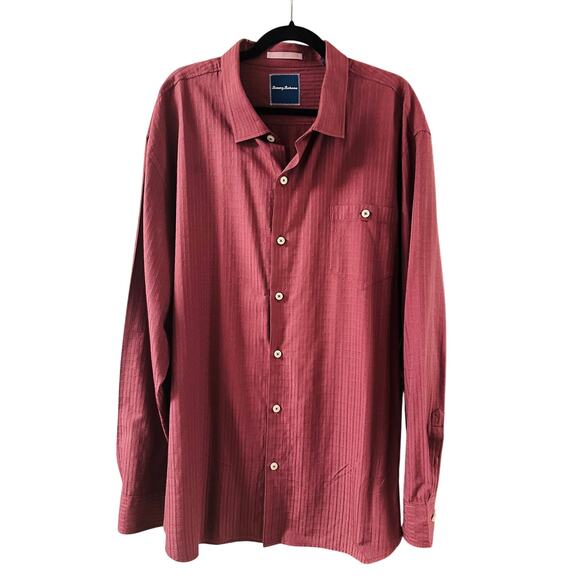 Tommy Bahama Other - Tommy Bahama- Vintage Men’s Burgundy Textured Shirt - 3XL - Excellent Condition
